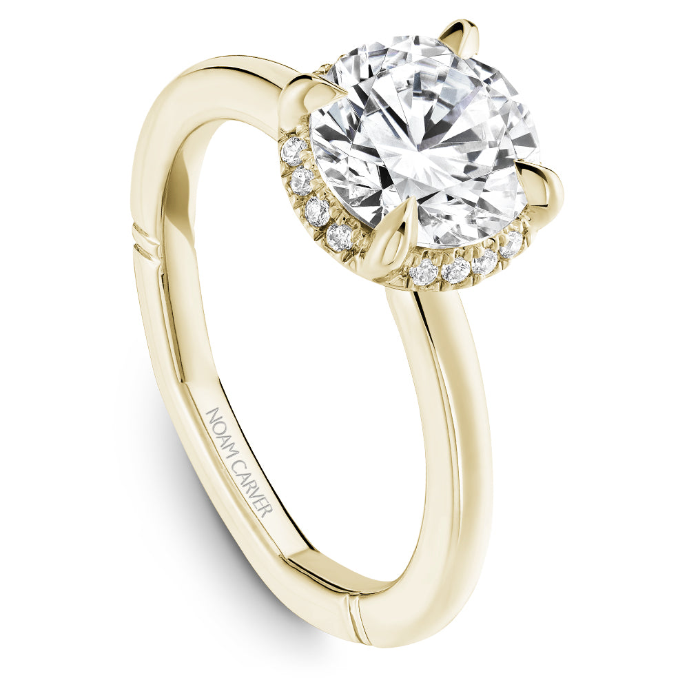Noam Carver Engagement Ring Yellow 18k Gold With 16 RD TCW 0.08ct