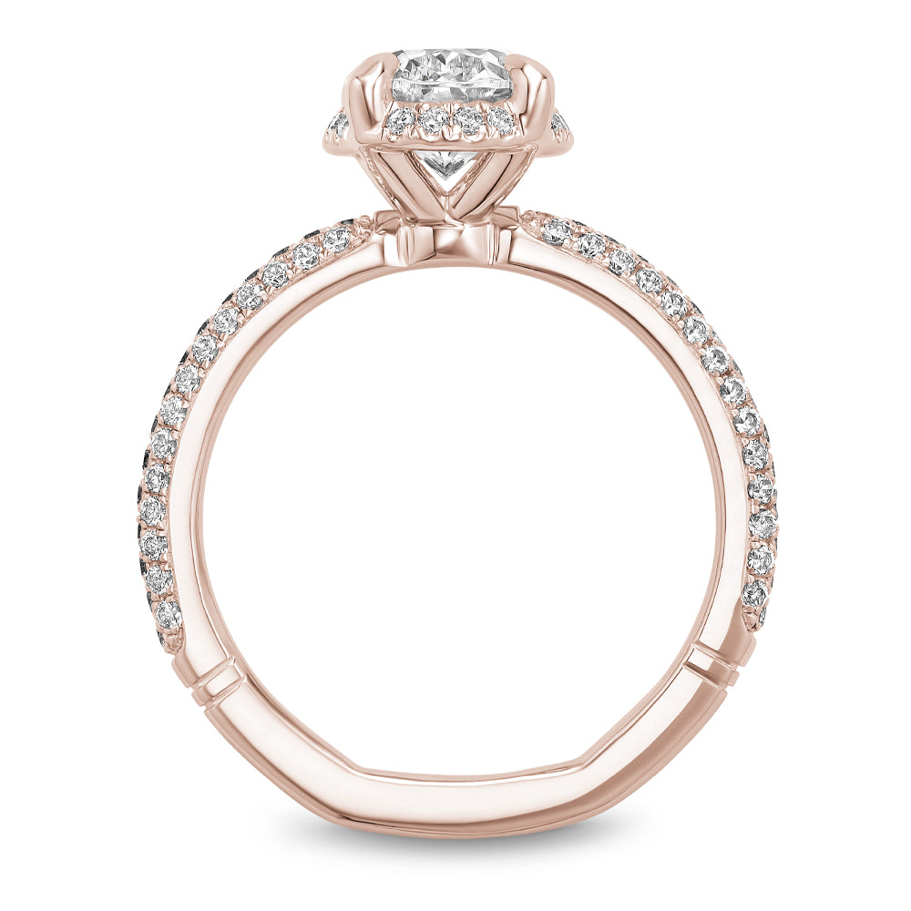 Noam Carver Engagement Ring Rose 18k Gold With 104 RD TCW 0.54ct