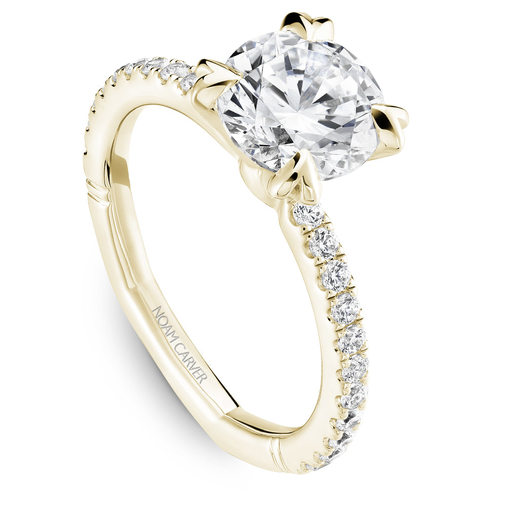 Noam Carver Engagement Ring Yellow 14k Gold With 22 RD TCW 0.31ct