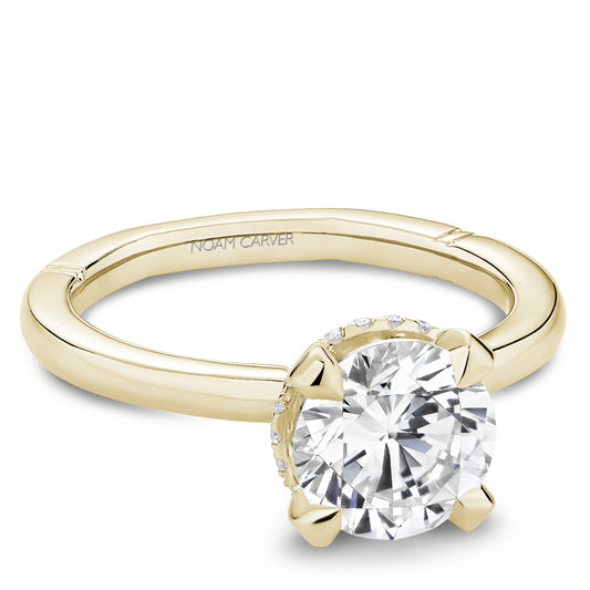 Noam Carver Engagement Ring Yellow 14k Gold With 22 RD TCW 0.11ct