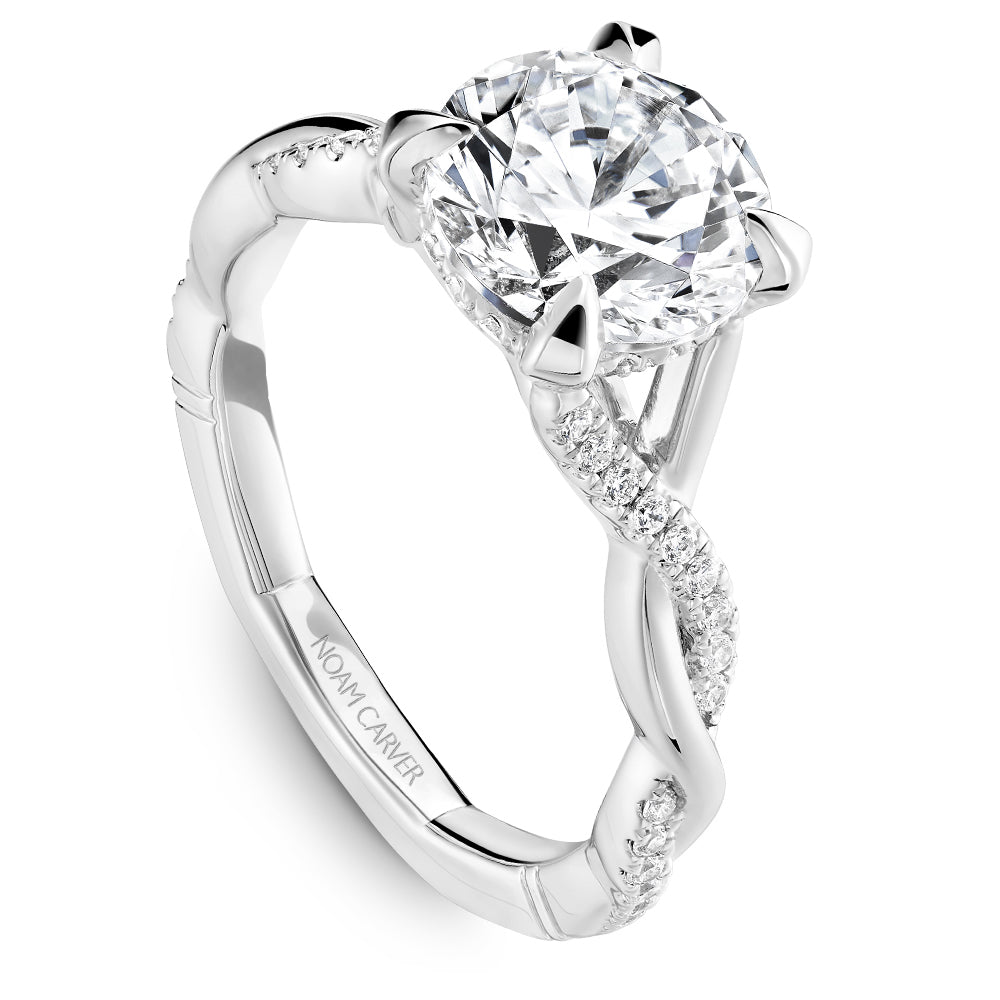 Noam Carver Engagement Ring Platinum With 42 RD TCW 0.21ct