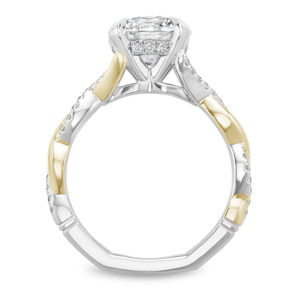 Noam Carver Engagement Ring White & Yellow 14k Gold With 42 RD TCW 0.21ct
