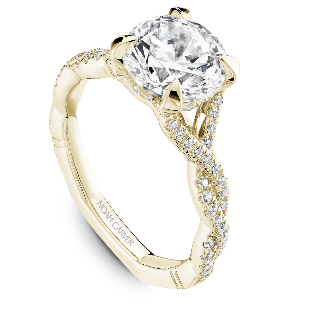 Noam Carver Engagement Ring Yellow 14k Gold With 66 RD TCW 0.32ct