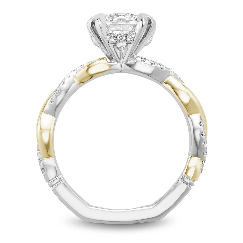 Noam Carver Engagement Ring Platinum  & Yellow 18k Gold  With 40 RD TCW 0.2ct
