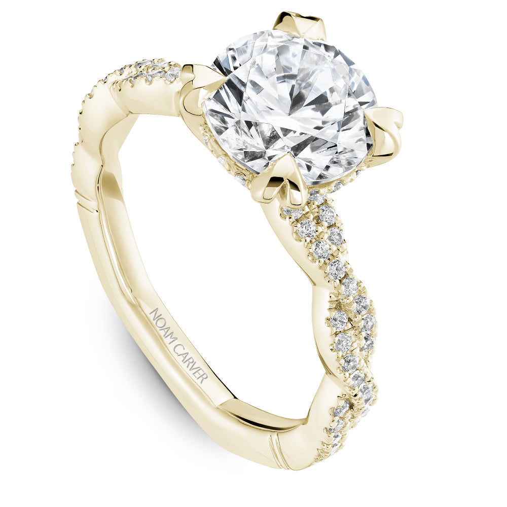 Noam Carver Engagement Ring Yellow 18k Gold With 62 RD TCW 0.3ct