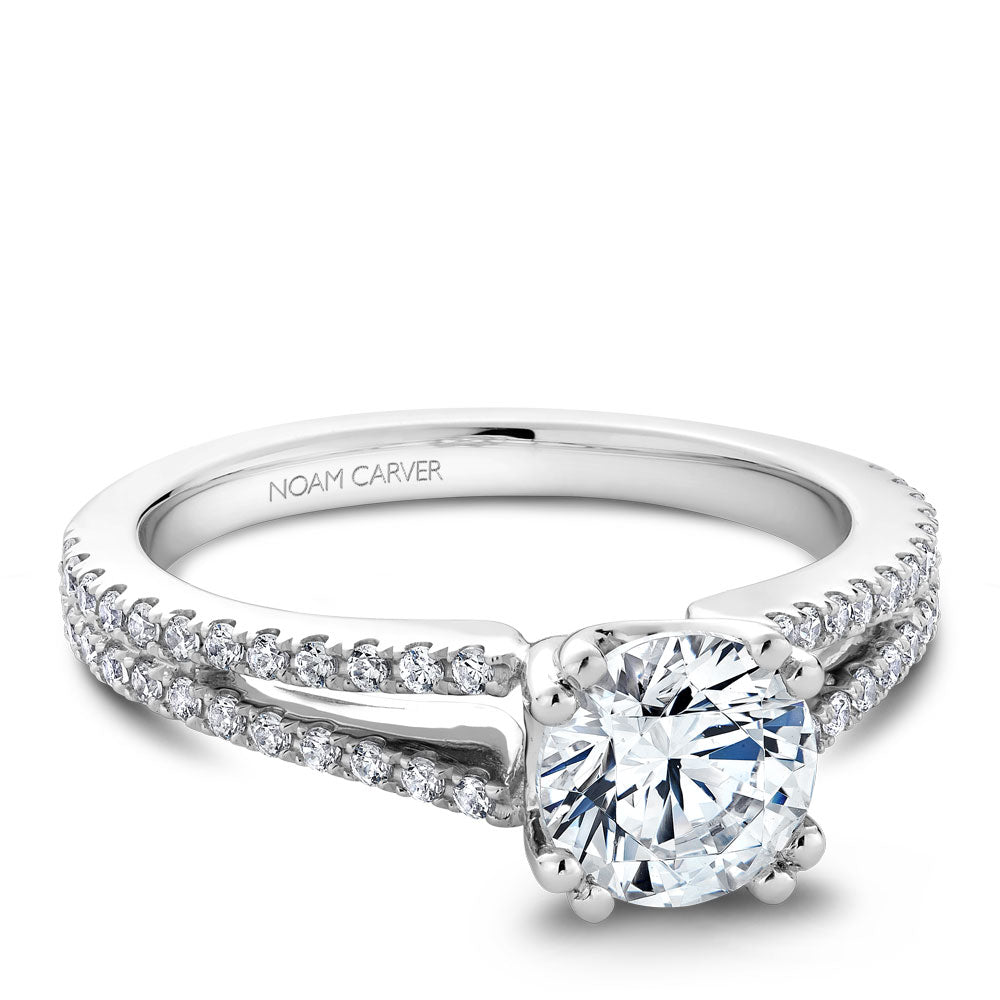 Noam Carver Engagement Ring Platinum With 48 RD TCW 0.29ct