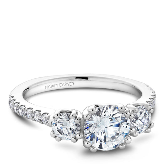 Noam Carver Engagement Ring Platinum With 16 RD TCW 0.71ct