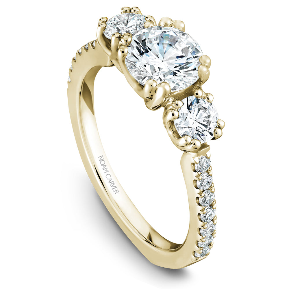 Noam Carver Engagement Ring Yellow 18k Gold With 16 RD TCW 0.71ct