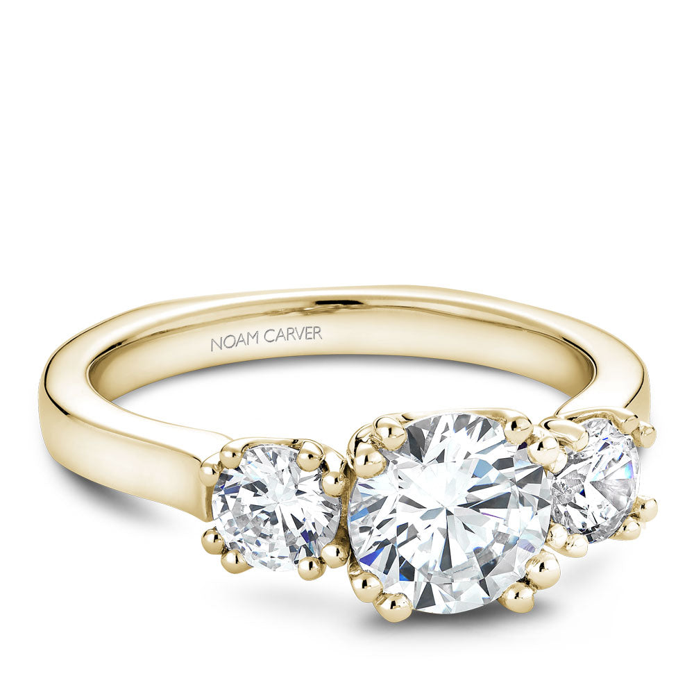 Noam Carver Engagement Ring Yellow 18k Gold With 2 RD TCW 0.66ct