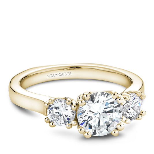 Noam Carver Engagement Ring Yellow 18k Gold With 2 RD TCW 0.66ct