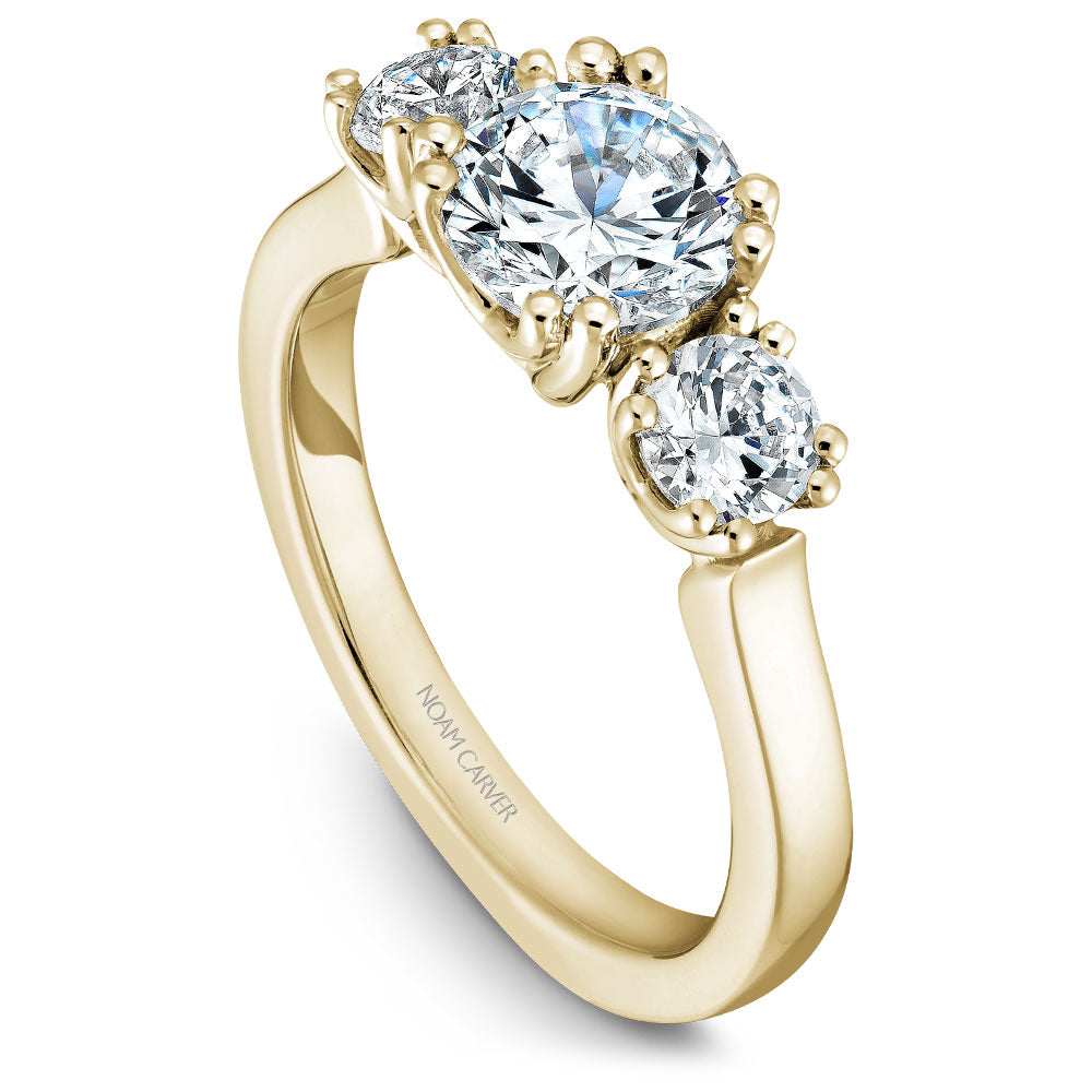 Noam Carver Engagement Ring Yellow 14k Gold With 2 RD TCW 0.66ct