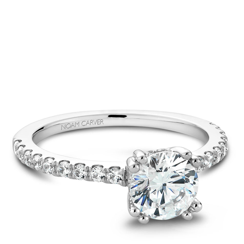 Noam Carver Engagement Ring White 18k Gold With 26 RD TCW 0.30ct