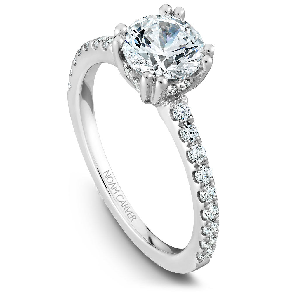 Noam Carver Engagement Ring White 14k Gold With 26 RD TCW 0.30ct