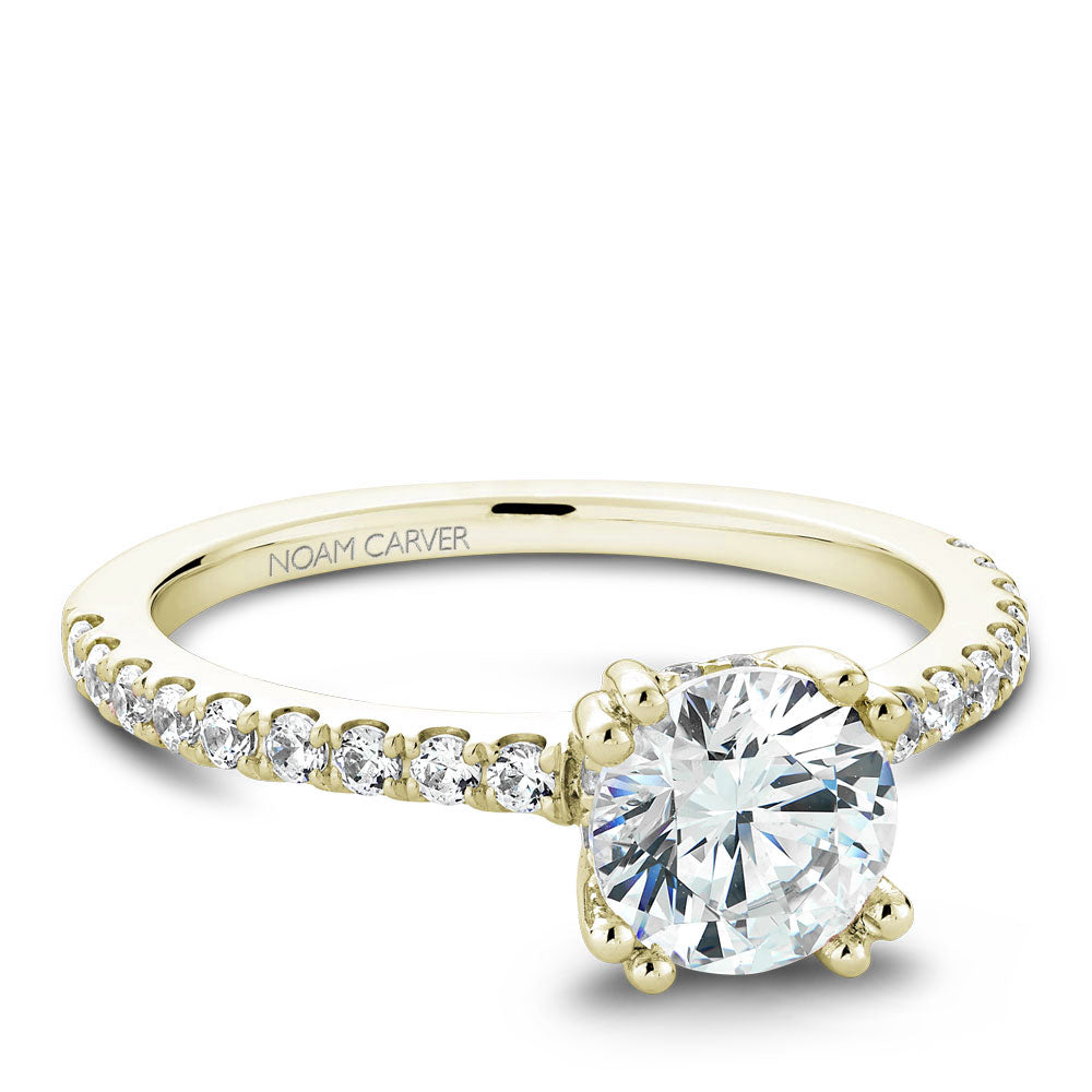 Noam Carver Engagement Ring Yellow 14k Gold With 26 RD TCW 0.30ct
