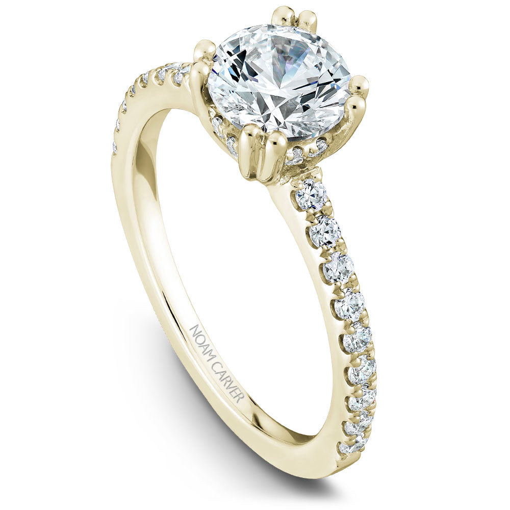 Noam Carver Engagement Ring Yellow 14k Gold With 26 RD TCW 0.30ct