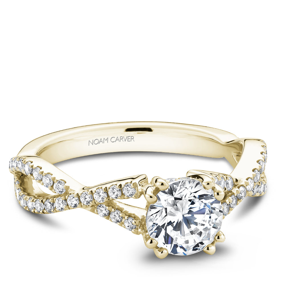 Noam Carver Engagement Ring Yellow 14k Gold With 58 RD TCW 0.4ct