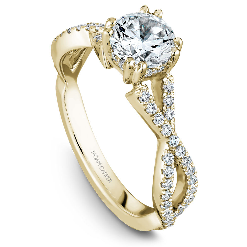 Noam Carver Engagement Ring Yellow 14k Gold With 58 RD TCW 0.4ct