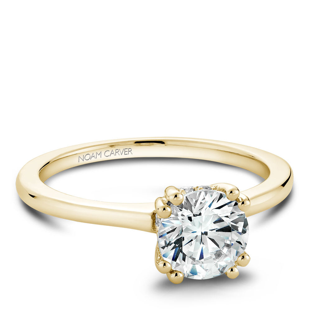 Noam Carver Engagement Ring Yellow 14k Gold With 8 RD TCW 0.06ct