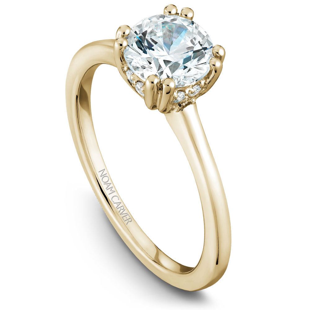 Noam Carver Engagement Ring Yellow 14k Gold With 8 RD TCW 0.06ct