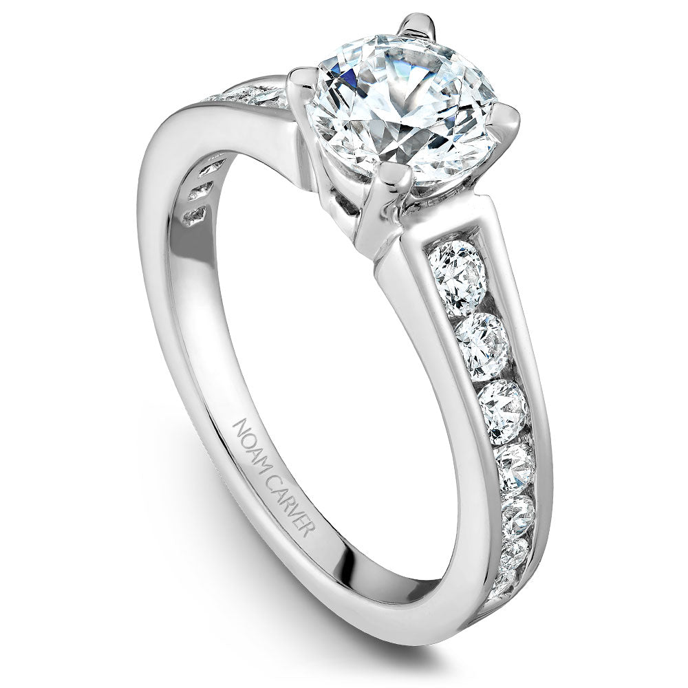 Noam Carver Engagement Ring Platinum With 14 RD TCW 0.5ct