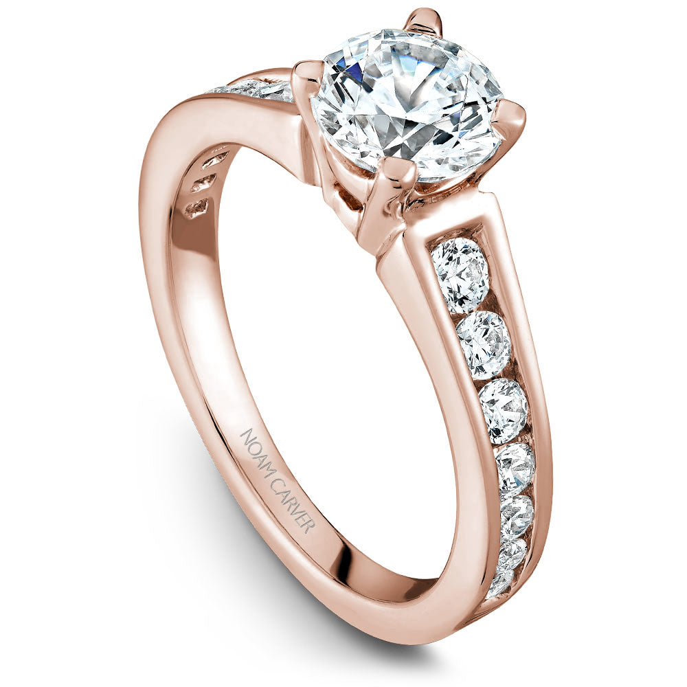 Noam Carver Engagement Ring Rose 14k Gold With 14 RD TCW 0.5ct