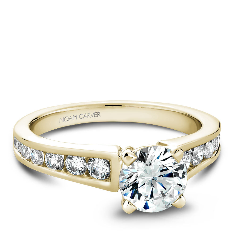 Noam Carver Engagement Ring Yellow 14k Gold With 14 RD TCW 0.5ct