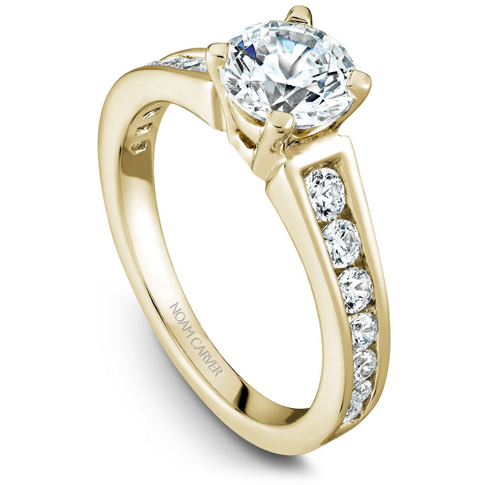 Noam Carver Engagement Ring Yellow 18k Gold With 14 RD TCW 0.5ct