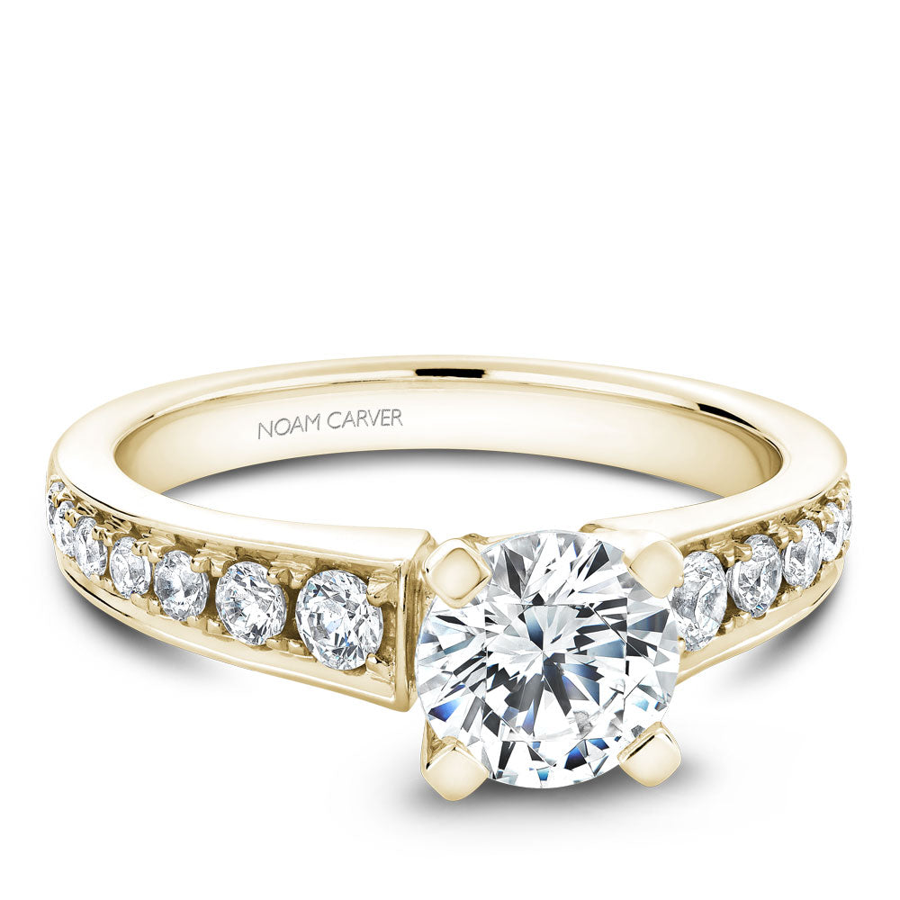 Noam Carver Engagement Ring Yellow 14k Gold With 14 RD TCW 0.38ct