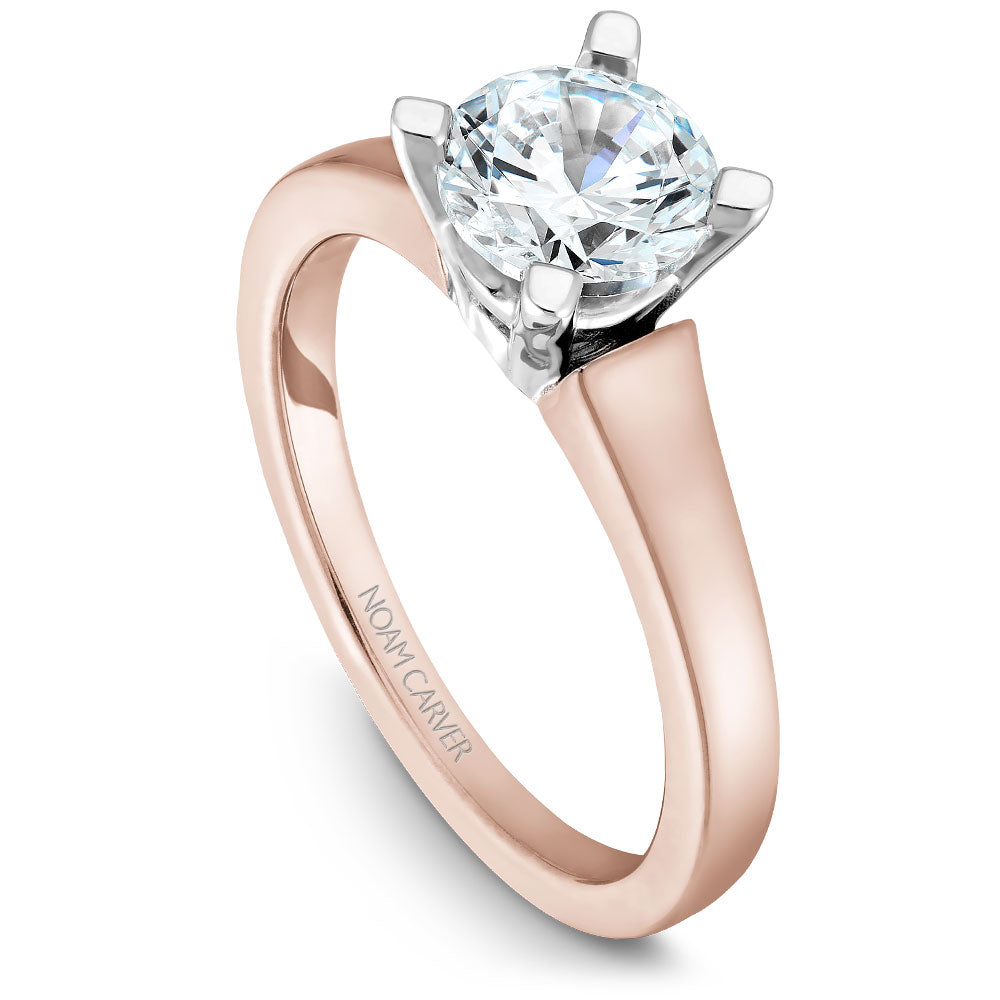 Noam Carver Engagement Ring Rose & White 18k Gold