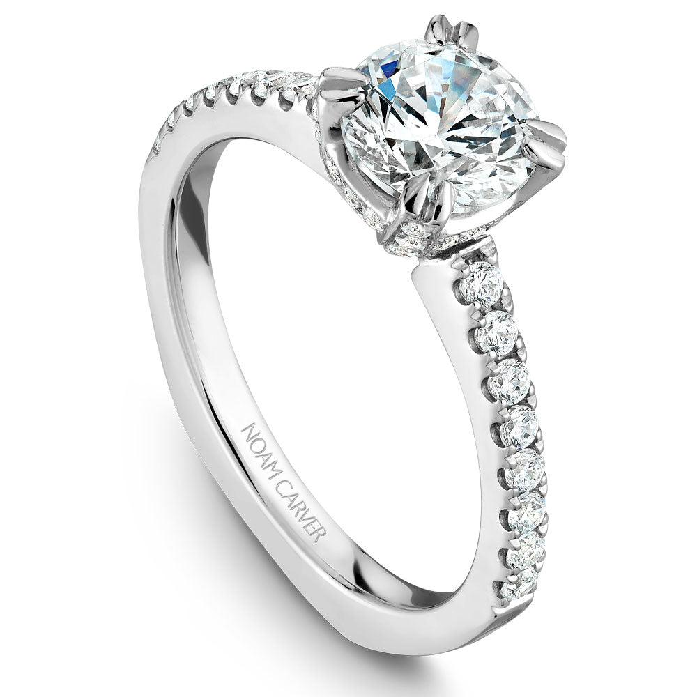 Noam Carver Engagement Ring Platinum With 52 RD TCW 0.33ct