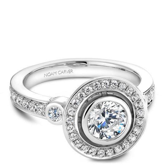 Noam Carver Engagement Ring Platinum With 49 RD TCW 0.44ct