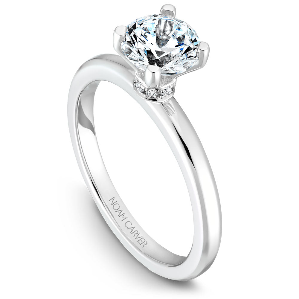 Noam Carver Engagement Ring Platinum With 8 RD TCW 0.04ct