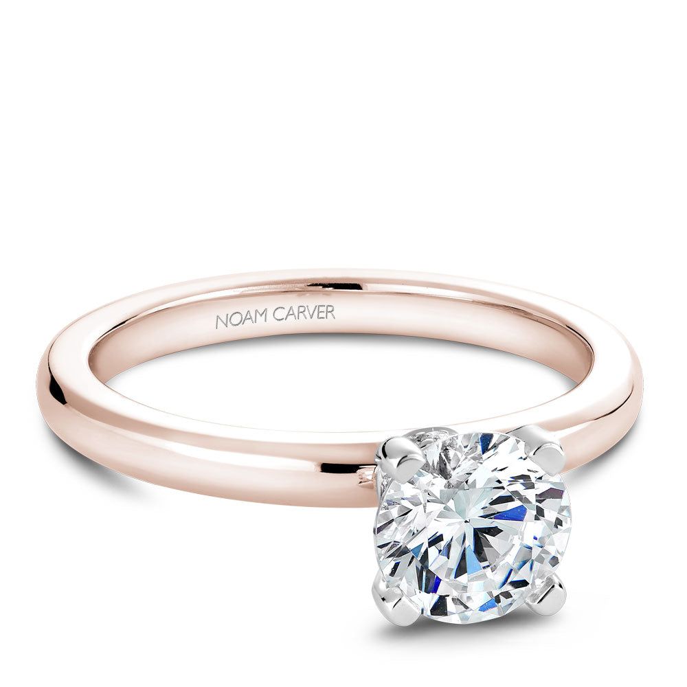 Noam Carver Engagement Ring Rose & White 18k Gold With 8 RD TCW 0.04ct