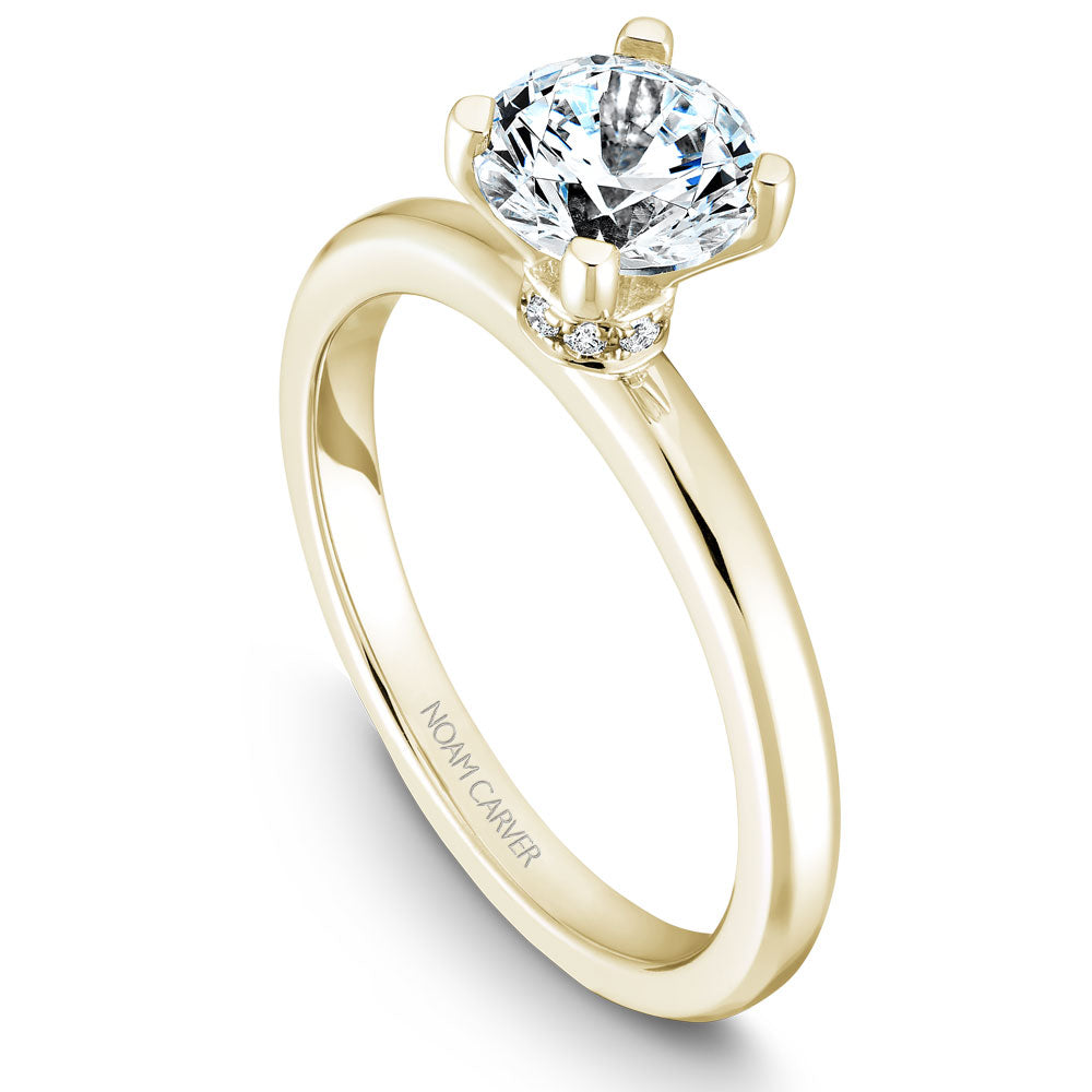 Noam Carver Engagement Ring Yellow 18k Gold With 8 RD TCW 0.04ct