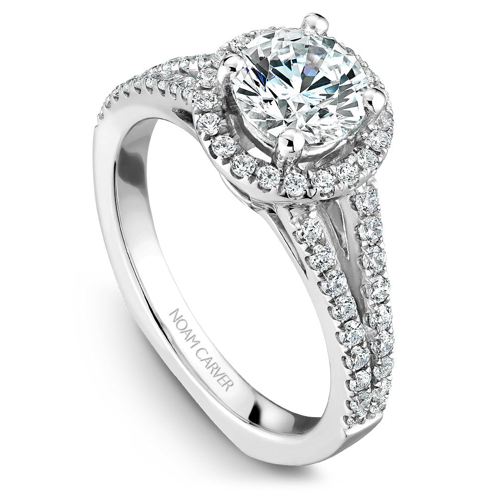 Noam Carver Engagement Ring Platinum With 56 RD TCW  0.38ct