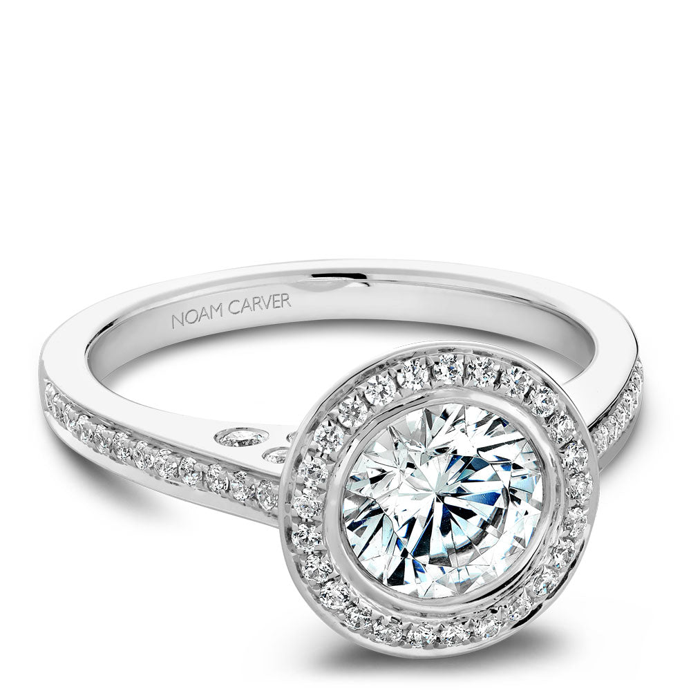 Noam Carver Engagement Ring Platinum With 52 RD TCW 0.25ct