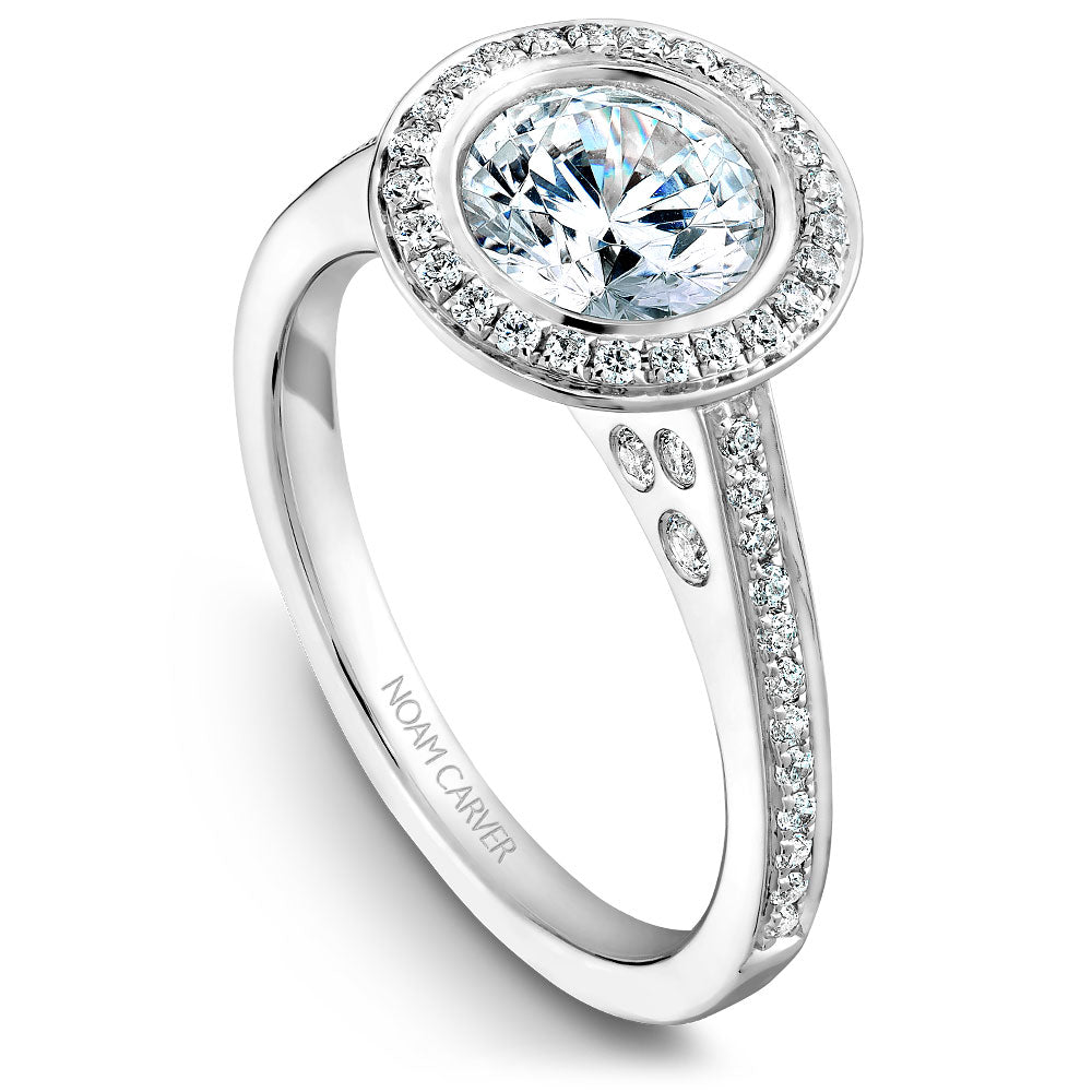 Noam Carver Engagement Ring Platinum With 52 RD TCW 0.25ct