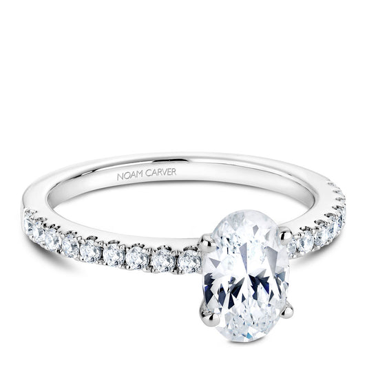 Noam Carver Engagement Ring Platinum With 18 RD TCW 0.25ct