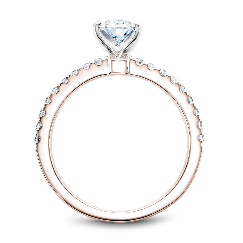 Noam Carver Engagement Ring Rose & White 14k Gold With 18 RD TCW 0.25ct