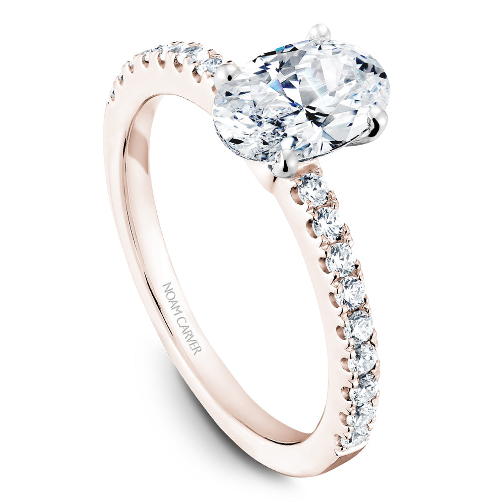Noam Carver Engagement Ring Rose & White 14k Gold