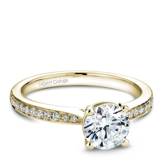 Noam Carver Engagement Ring Yellow 14k Gold With 22 RD TCW 0.16ct