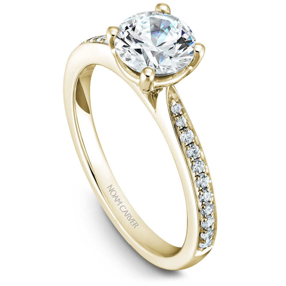 Noam Carver Engagement Ring Yellow 18k Gold With 22 RD TCW 0.16ct