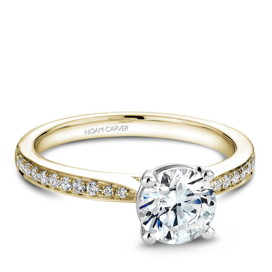 Noam Carver Engagement Ring Yellow & White 14k Gold With 22 RD TCW 0.16ct