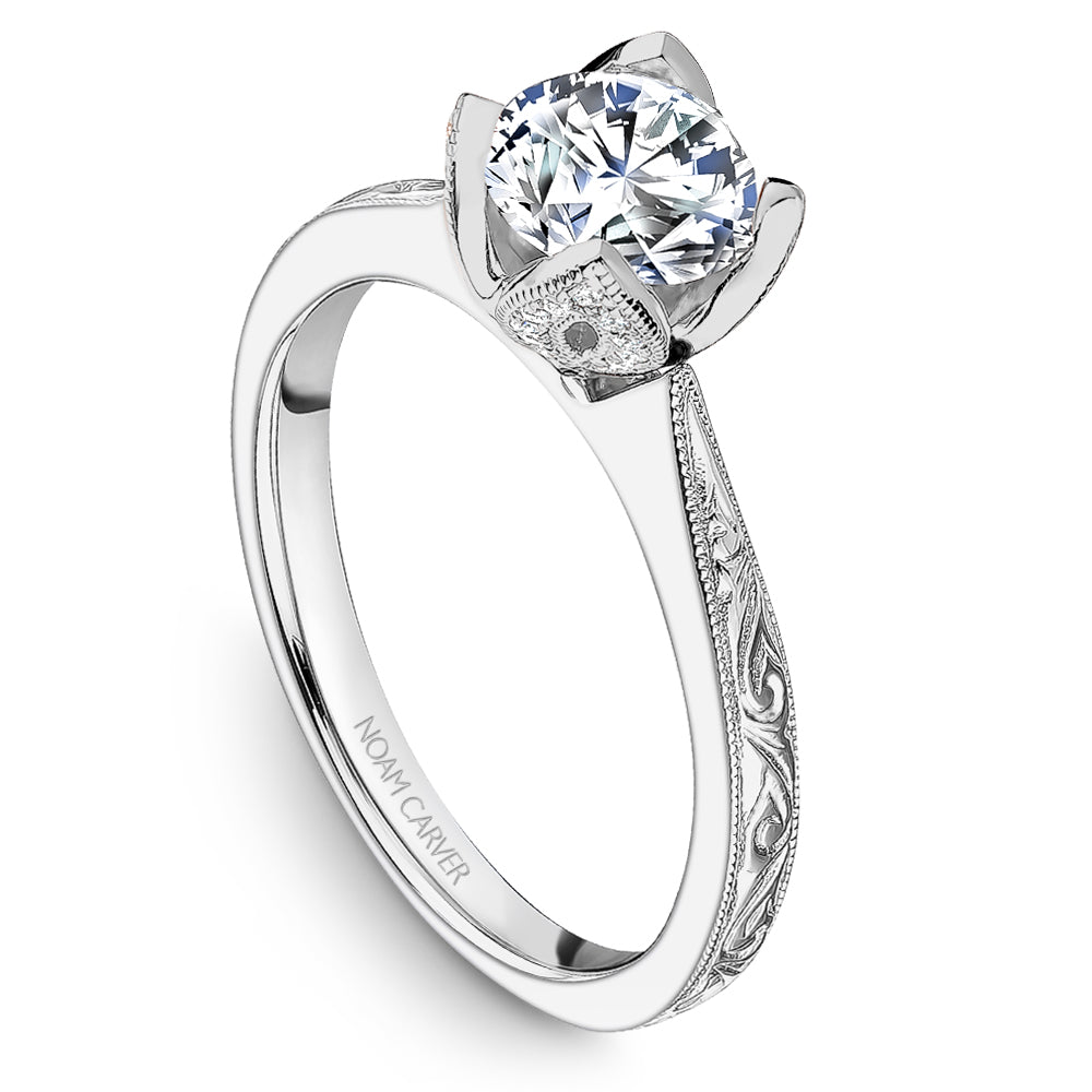 Noam Carver Engagement Ring Platinum With 52 RD TCW 0.17ct