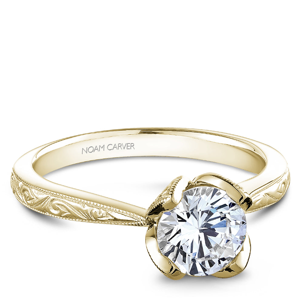 Noam Carver Engagement Ring Yellow 18k Gold With 52 RD TCW 0.17ct