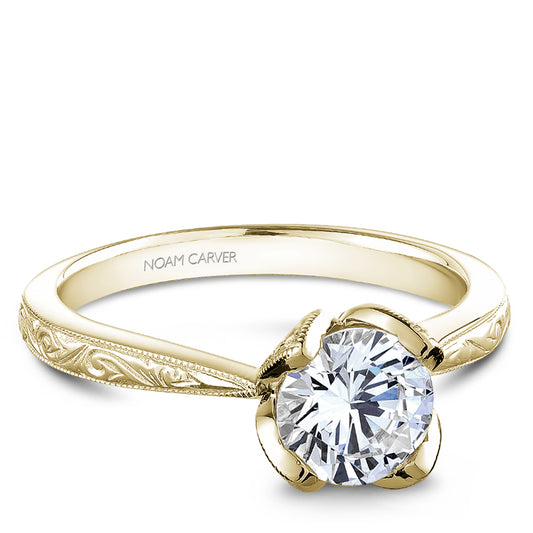 Noam Carver Engagement Ring Yellow 18k Gold With 52 RD TCW 0.17ct