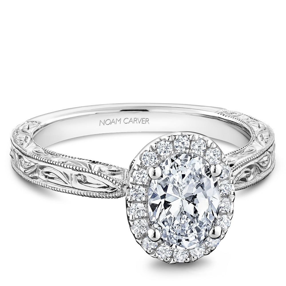 Noam Carver Engagement Ring Platinum With 18 RD TCW 0.14ct
