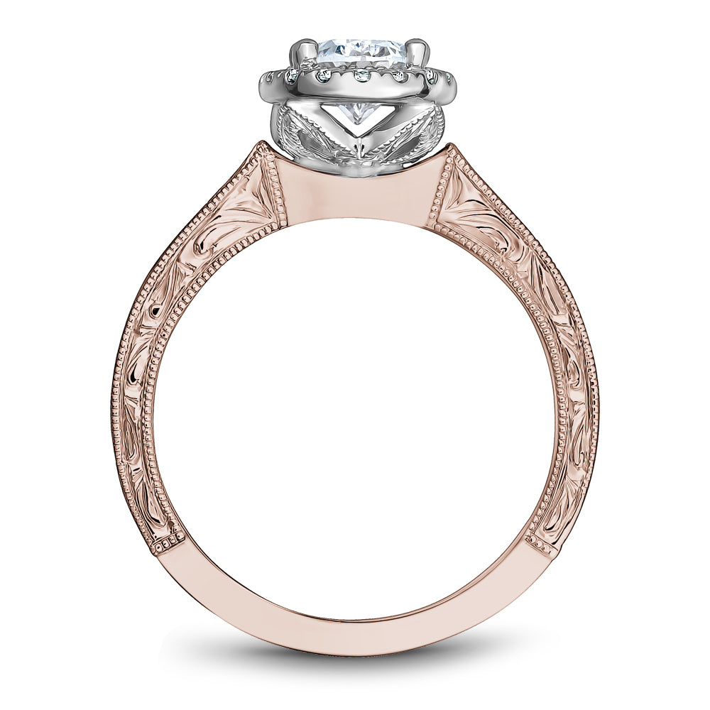 Noam Carver Engagement Ring Rose & White 14k Gold With 18 RD TCW 0.14ct