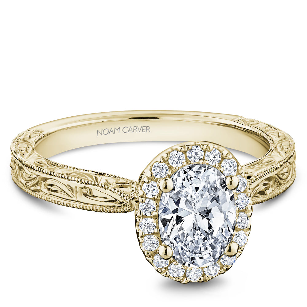 Noam Carver Engagement Ring Yellow 18k Gold With 18 RD TCW 0.14ct