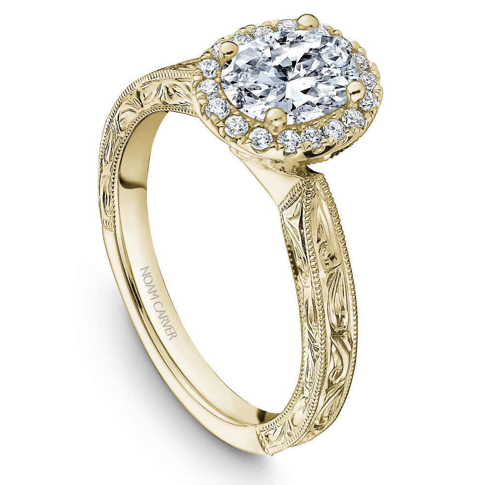 Noam Carver Engagement Ring Yellow 18k Gold With 18 RD TCW 0.14ct